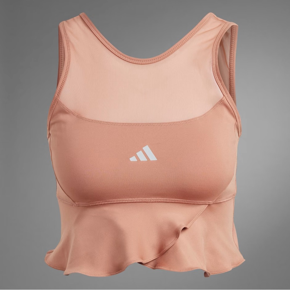 Women’s Adidas Power Crop Tank Brown/Tan NEW WITH TAGS